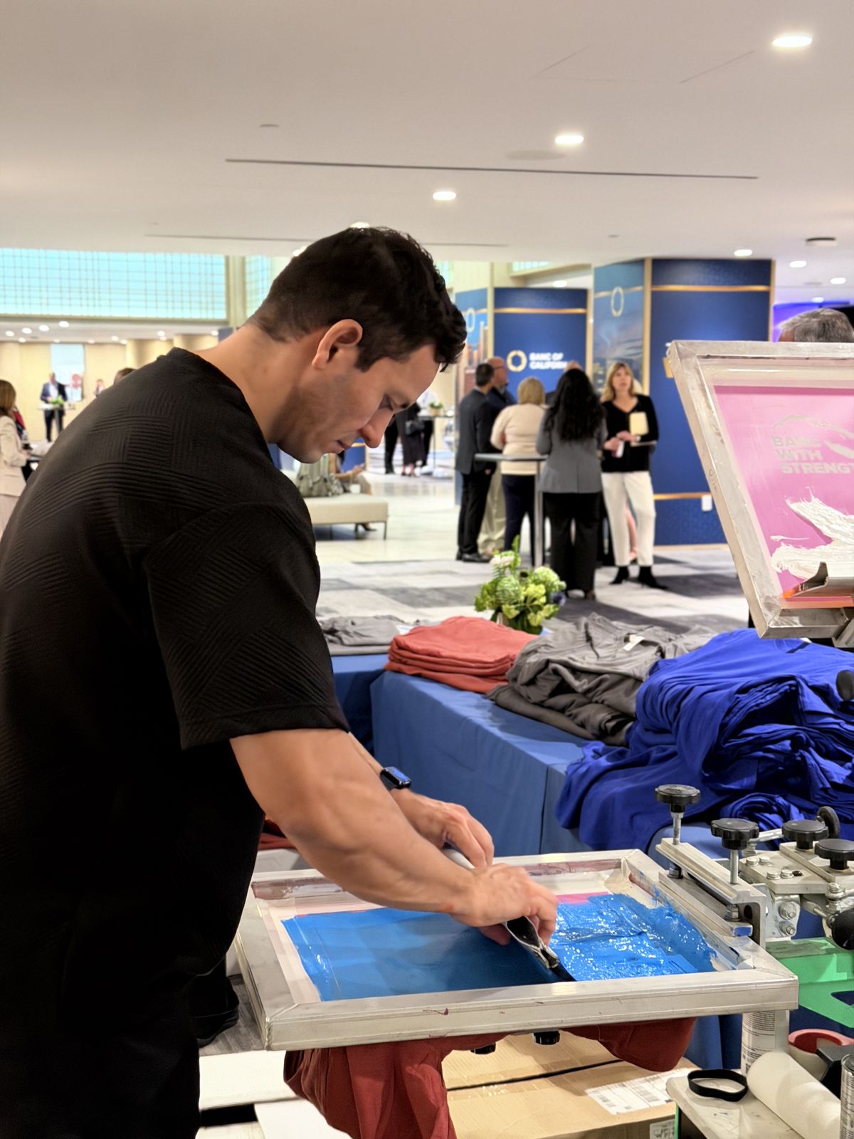 Merch Troop live printing — the line forms fast